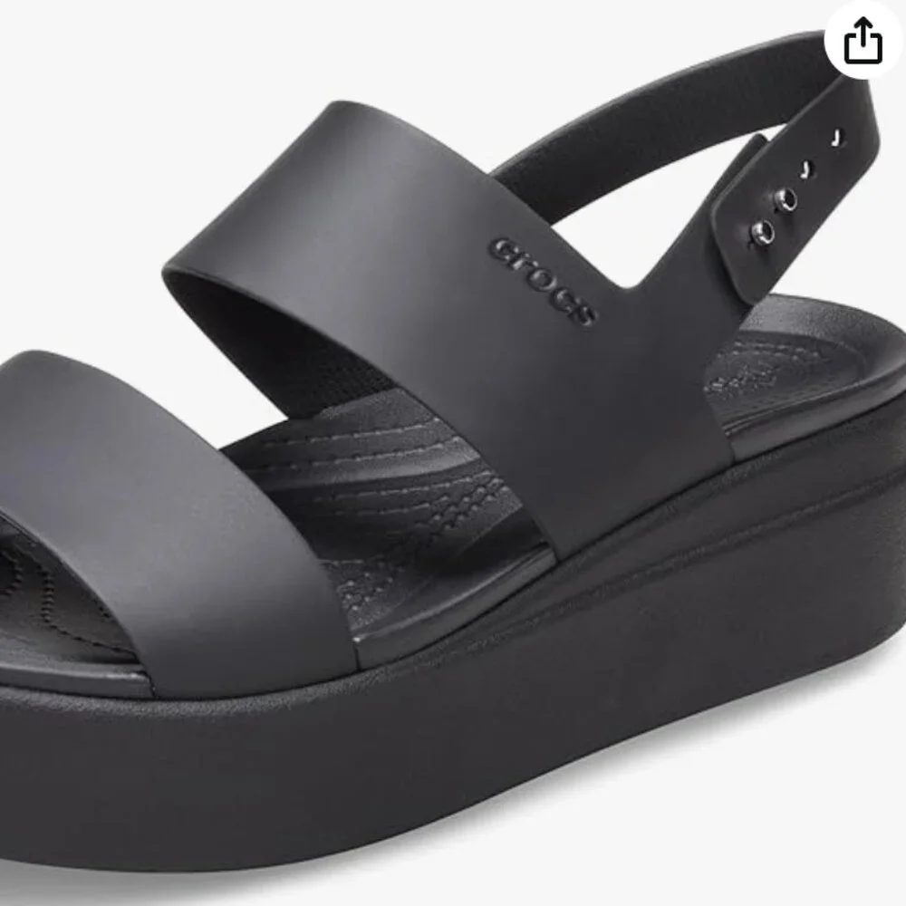 CROCS Black Platform Sandals Size 8